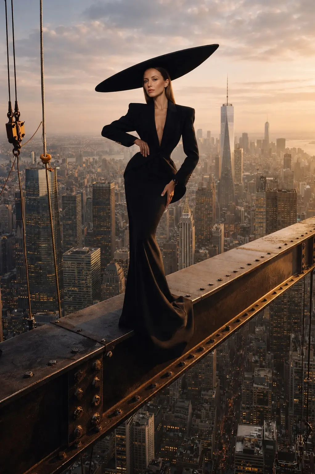 AI fashion concept на тлі міста